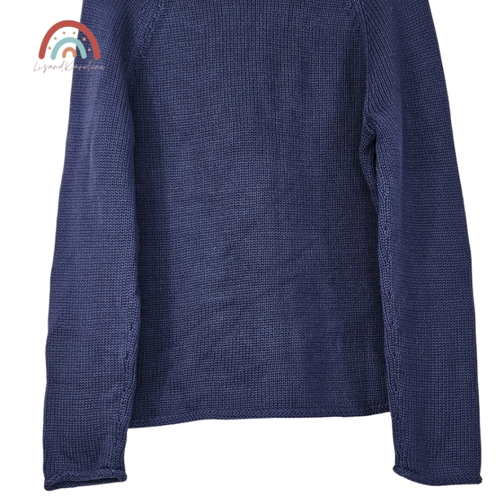 New! J. Crew 1988 Rollneck Sweater in Cotton Navy Unisex - Picture 8 of 11